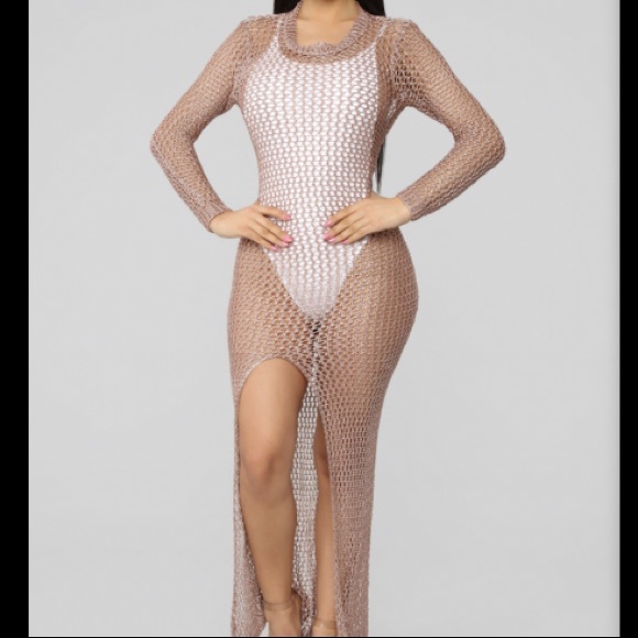 Sheer Metallic•Copper Maxi Dress✨New & Never Worn - Picture 2 of 5